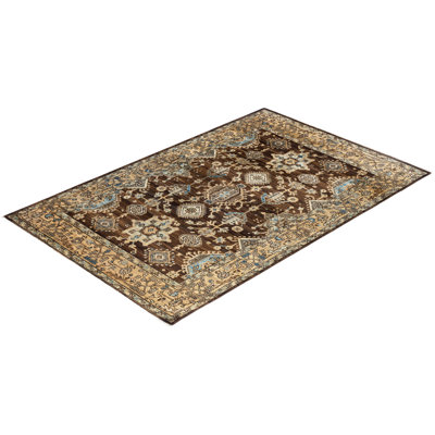 Kiruthik One-of-a-Kind 3' 11" X 6' 0" New Age Wool Area Rug Brown