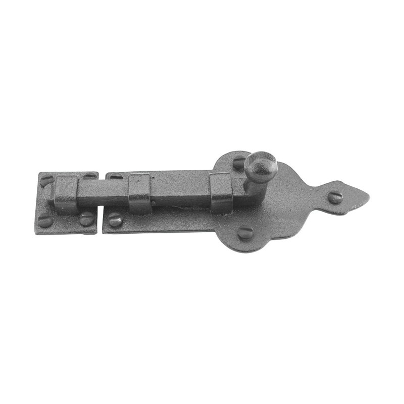 Black Wrought Iron Slide Bolt Latch for Doors and Cabinets