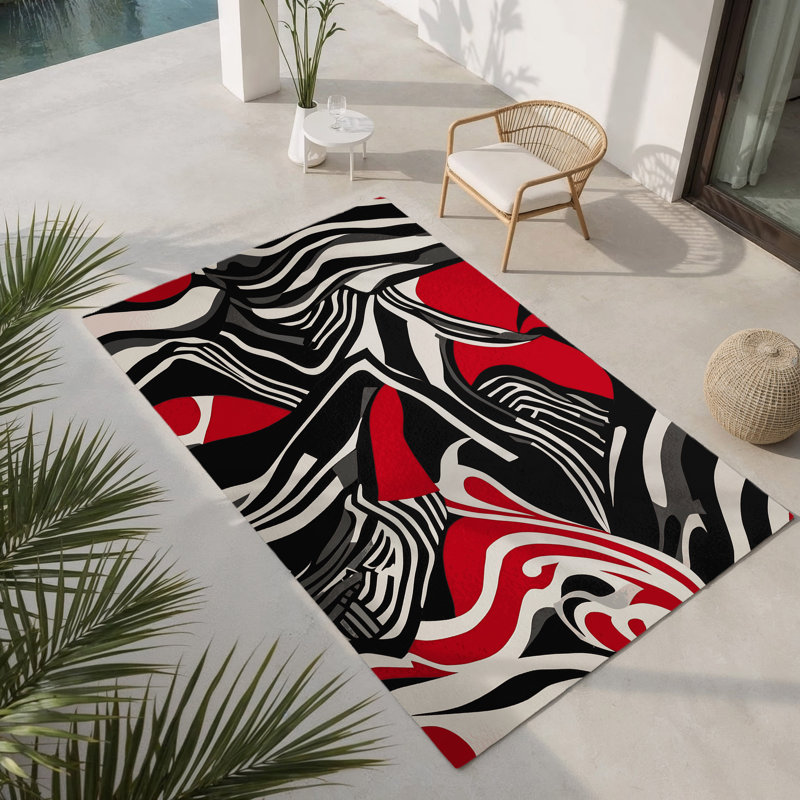 Tapis intérieur et extérieur Obsidian Glow, Rectangle 9 pi x 12 pi