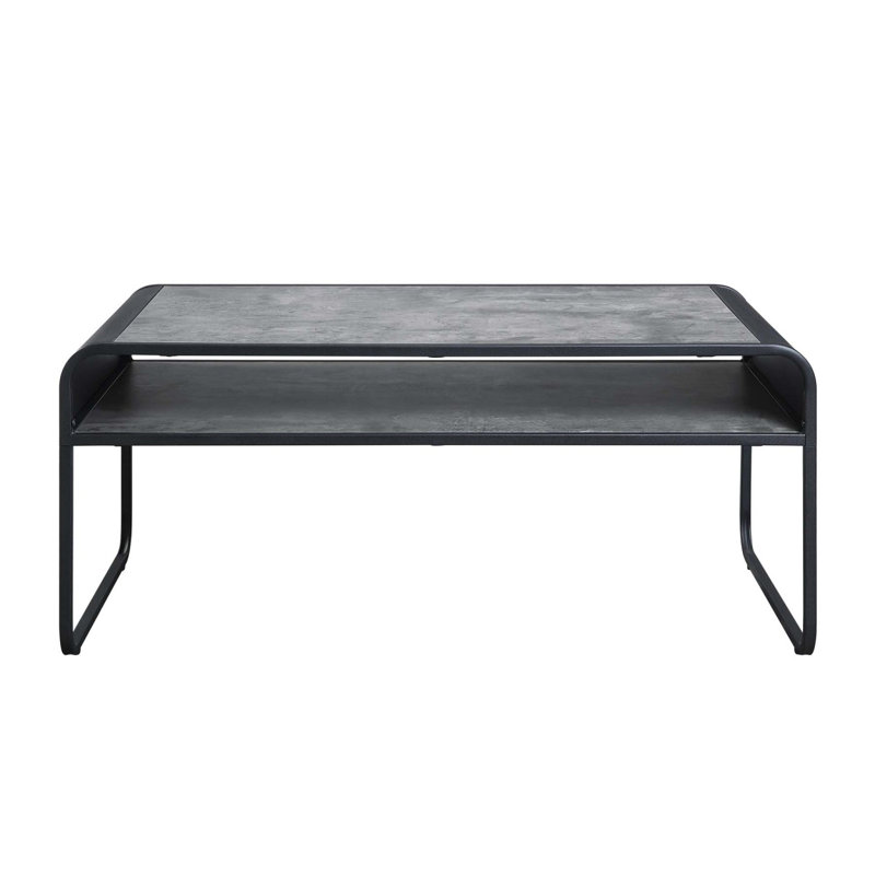 Table basse à structure en métal avec tablette ouverte pour le salon