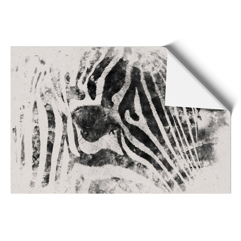 Zebra Watercolour - Frameless Print, 30cm H x 42cm W x 0.1cm D