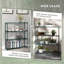 Four-Tier Plant Shelf 89*28*107 cm Steel 1 Piece Plant Stand Black Plant Display
