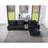 Velvet Reversible Sectional Sofa Ottoman With Storage Compartment, Drawer, USB Ports, Charging Outlets