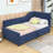 Garwood Twin Size L-Shaped Corduroy Upholstered Daybed with 2 Drawers-196961987