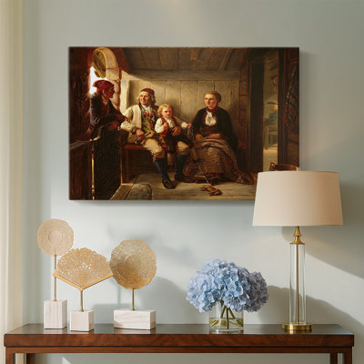 Adolph Tidemand "Interior of a Norwegian Cabin / Grandfather's Memories" - Museum Quality Gallery Wrapped Canvas Wall Art