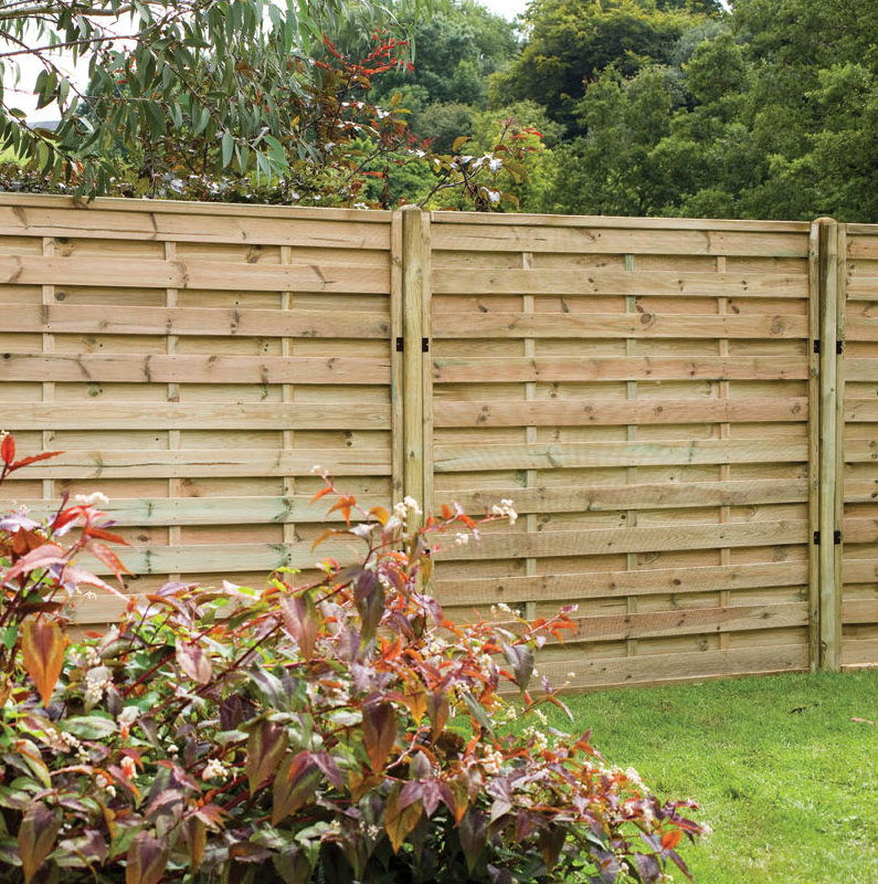 150.0124cm H x 180.0098cm W Natural Wood Fence Panels Included