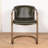 Kokou Leather Dining Chair In Emerald Green