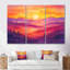 Ensemble de décoration murale coucher de soleil avec fleurs sauvages I-1025210947-1025210948-1025211002