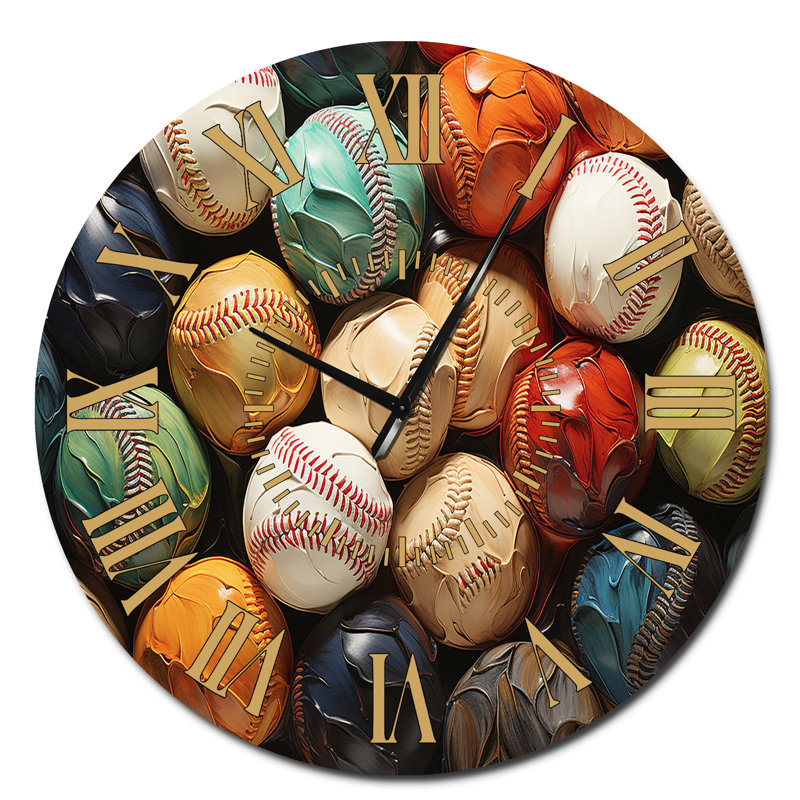 Horloge murale Baseball Collage I - Sports, Surdimensionné
