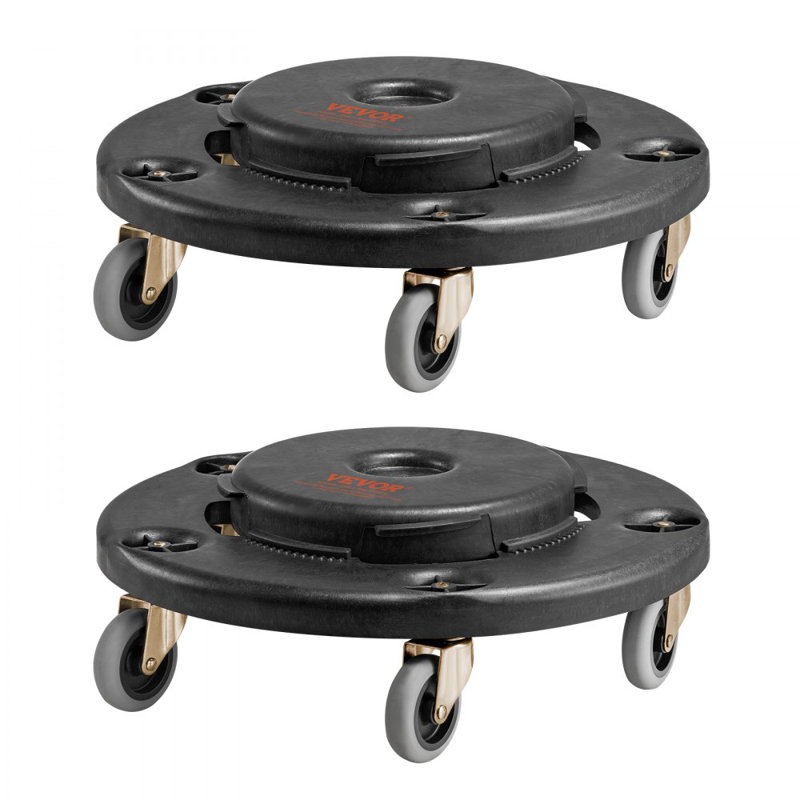 Round Trash Can Dolly Fit 20, 32, 44, 55 Gal Garbage Container 500lbs