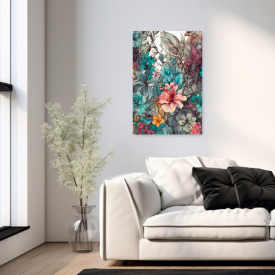 Vibrant Tropical Bloom Abstract Succulent Flower Nature Wall Art Print 1 Piece Wrapped Canvas Wall Art
