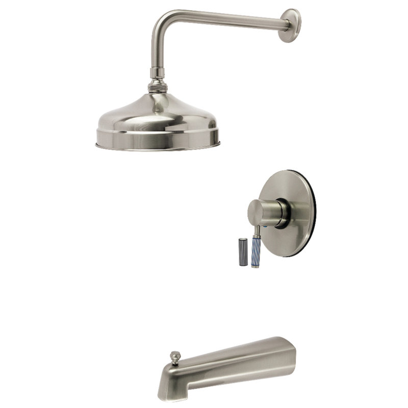Kingston Brass Verona Single-Handle Pressure Balanced Tub and Shower Faucet, Brushed Nickel