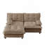 Canapé moderne en L de 77 pouces avec repose-pieds, coussins en chenille à assise profonde, conception modulaire pour le salon et la chambre à coucher, café clair-241715803