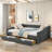 Airion Upholstered Tufted Daybed with Drawers, Copper Nail Decoration and Waved Shape Arms-1075670075