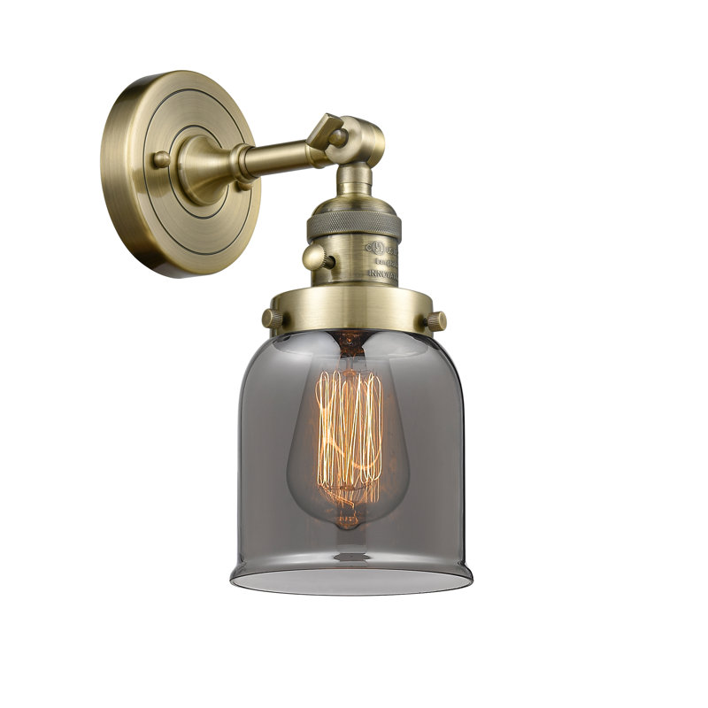 Bell - 1 Light 5" Sconce, 3.5 Watt Vintage LED Bulb, Plated Smoked, Antique Brass