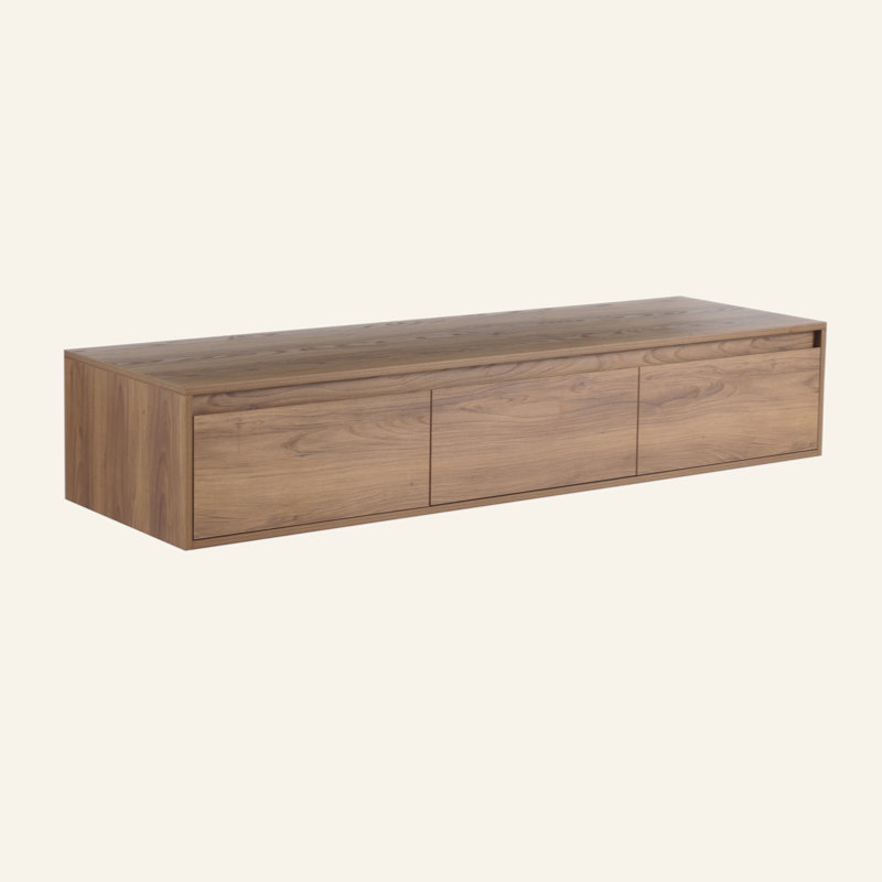 60" Floating Bathroom Vanity with Soft-Close Drawers - Modern Wall Mounted Storage Cabinet, Space-Saving Design (Vanity Only/No Sink)