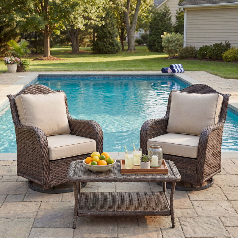 6 Inch Sunbrella Outdoor Chair Seat Back Cushion Set, 25" W x 25" D, Canvas Flax