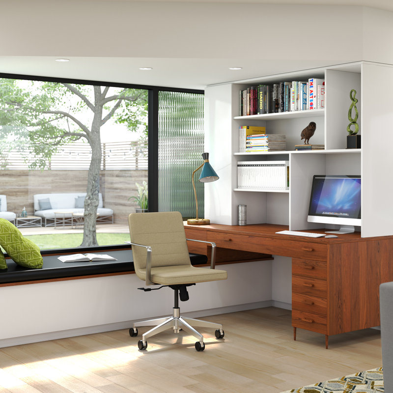Chaise de bureau Sean, Polyester taupe