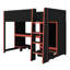 Gaming Loft Bed With Desk & Wardrobe, Wood Twin Loft Bed With Storage Drawer & LED Light-322145769