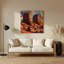 Art mural en métal rose du sud-ouest, paysages rocheux 129-409330591