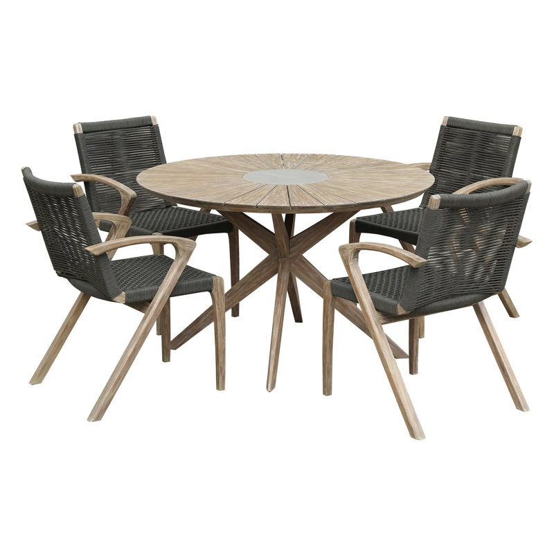 Ensemble repas 5 pièces Troxell, Marron clair