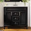 Meuble-lavabo 36 po avec lavabo supérieur, armoire de rangement moderne avec 2 portes à fermeture douce et 2 tiroirs, meuble-lavabo simple-870159674