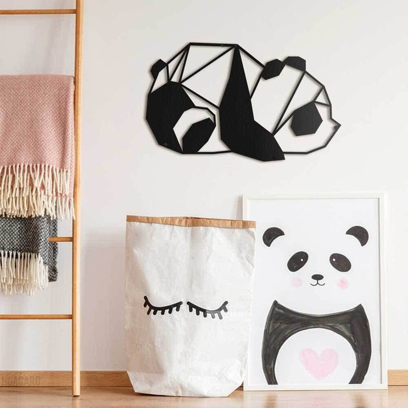 Panda en métal, décoration de salon de chambre de bébé