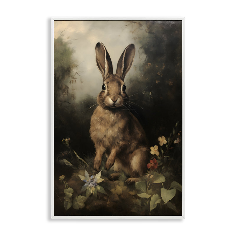 «Bunny in Nature», estampe numérique encadrée par Petal Prints Design, Giclée encadrée blanc bord de mer, H 30 po x l 20 po