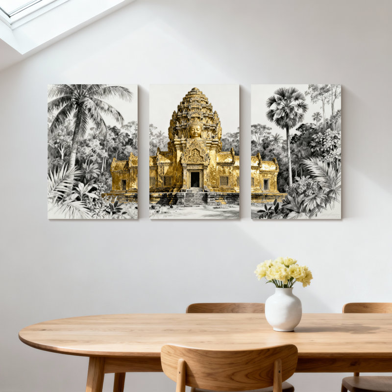 Ensemble d'illustrations murales sur toile, "Reflections tropicales", H 30 po x l 60 po