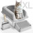 6 in Deep Cat Litter Box Odor-Free Litter Box with Filtering Foot Board-105368525