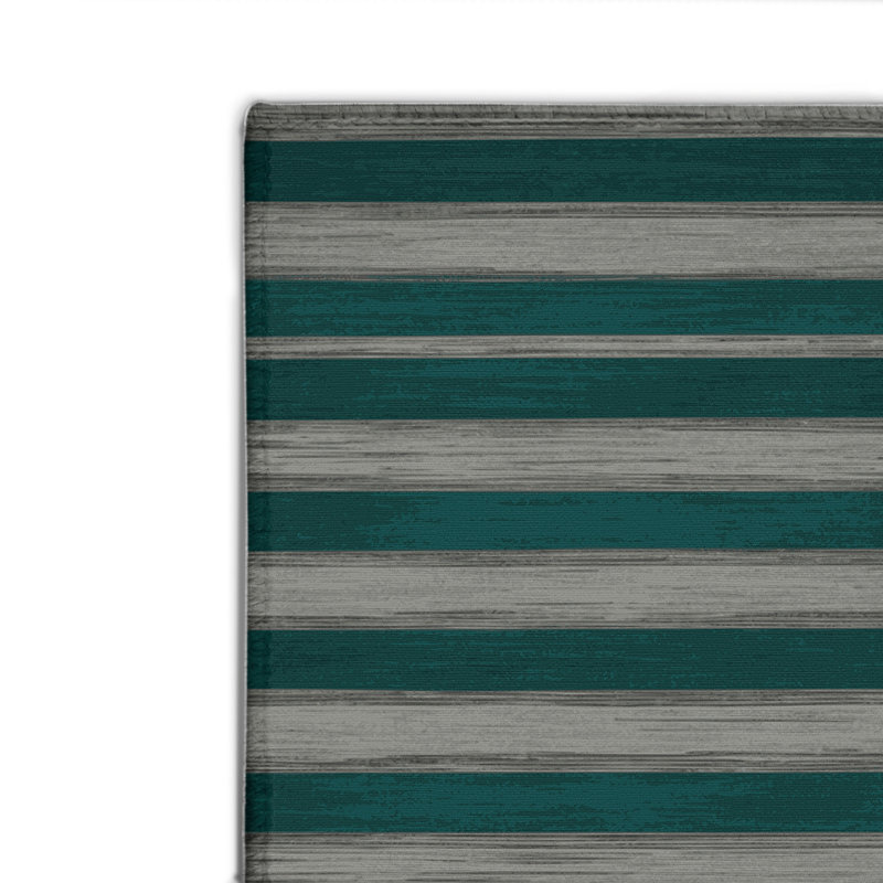 Tapis intérieur / extérieur vert HorizontalStripes, Rectangle 4pi x 6 pi