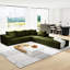 Canapé modulaire - L 132 po, chenille, 6 coussins, mousse, sans assemblage pour le salon et la chambre à coucher-1113591881