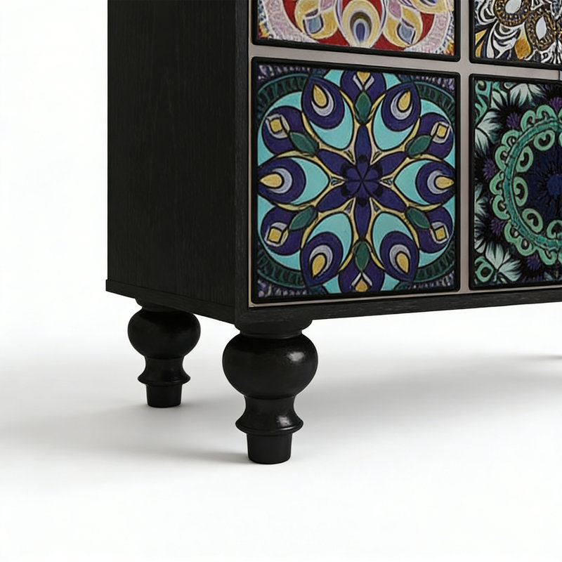 Buffet haut de gamme rétro de style français, Multicolore / noir