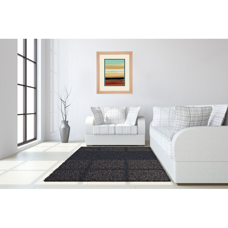 Art mural Horizon Lines I - 34 po x 40 po - Cadre en bois naturel