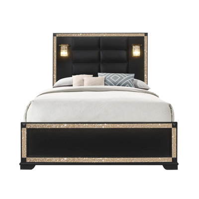 Lively Queen Bed With Lamps
