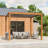 Patio Pergola Aluminum Metal Frame Freestanding Pergola with Louvered Roof for Outdoor-104989211