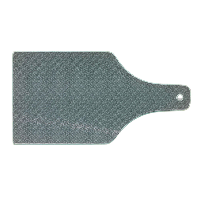 Ambesonne Grey Tempered Glass Cutting Board Hexagons and Triangles Grey and Pale Grey