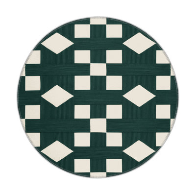 Tapis d'intérieur et d'extérieur à carreaux vert
