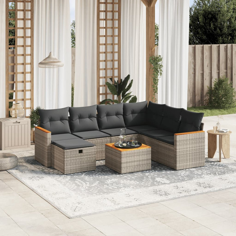 Ensemble de canapé de jardin Vidaxl gris
