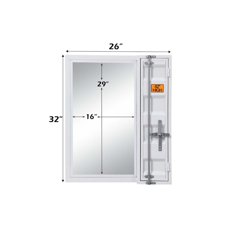 Miroir de salle de bain 26 po x 32 po, finition blanche, Blanc