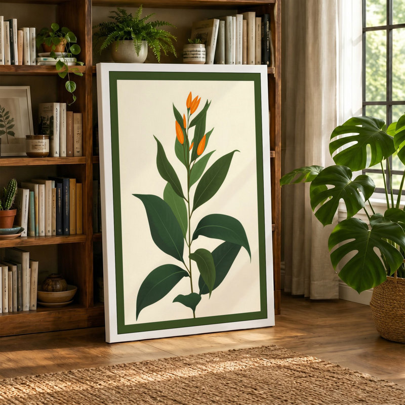 Tropical Bloom Study Botanical - Wrapped Canvas, 24x16 - 61.0 x 40.6 cm, White Border