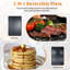 1300W Electric Tabletop Grill, 2‑in‑1 Reversible Griddle Plate with 8 Mini Non‑Stick Pans, UK Plug Indoor BBQ Raclette Grill for Family Party