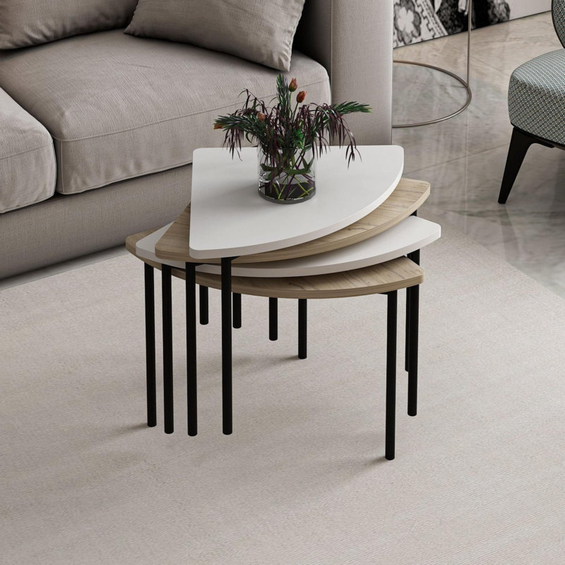 Glorias Coffee Table, White/Walnut