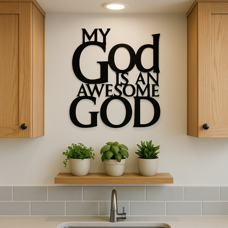 Décoration murale Aldershot My God is an Awesome God, Thermolaquage noir