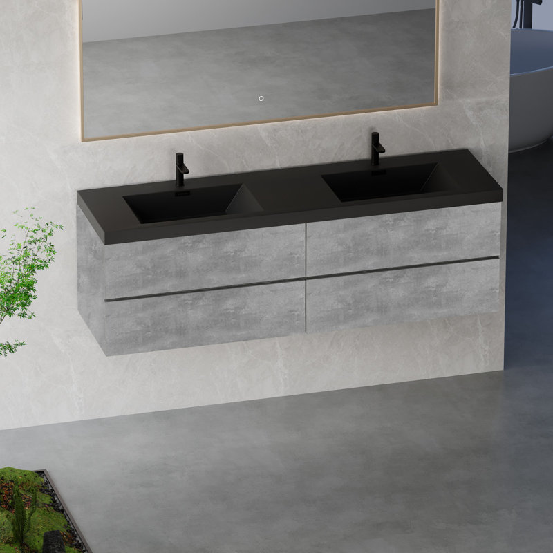 Meuble-lavabo mural moderne pour salle de bain