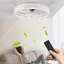 Ventilateur de plafond à DEL à double anneau de luxe 20 po avec lumière - Design encastré moderne, pales cachées, éclairage à intensité variable et télécommande, ventilateur silencieux à profil bas pour chambre à coucher, salon (blanc)