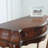 Walnut Finish Solid Mahogany Wood Curved Console Table