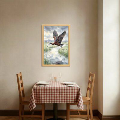 Animals Flying Bird Over Wetland Scene