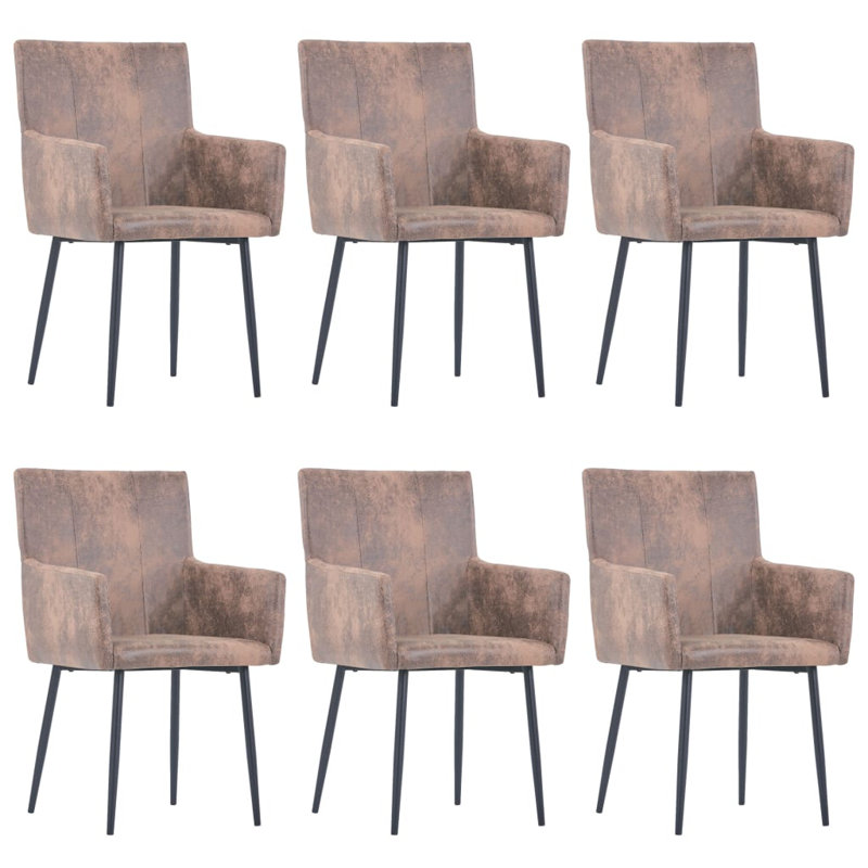 Bines 48cm H Upholstered Armchair, 6, Brown