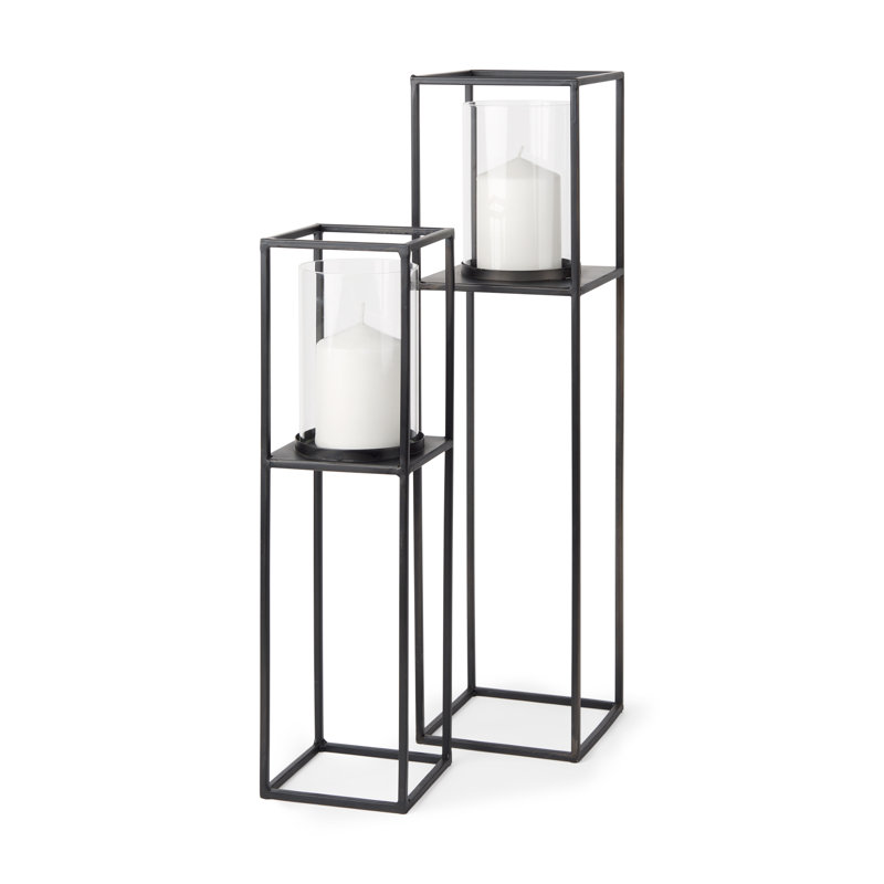 Devi 2 Piece Metal Tabletop Hurricane Set